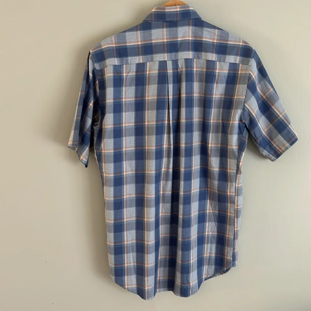 Peter Millar Men’s Blue and White Casual Short Sleeve Button Down Shirt Medium - Picture 4 of 9